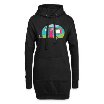 Wohnwagen Camping Lustiges - Hoodie-Kleid - Schwarz - Vorne