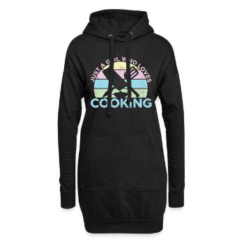 Just A Girl Who Loves Cooking Sous Gourmet Chef Co - Hoodie-Kleid - Schwarz - Vorne