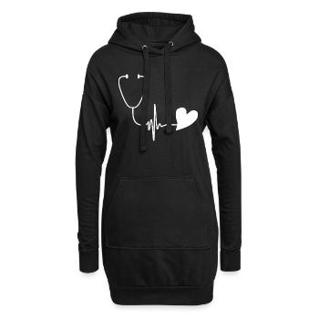Nurse Krankenschwester Corona - Hoodie-Kleid - Schwarz - Vorne