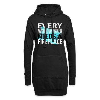 carpentry funny apprentice tree feller - Hoodie-Kleid - Schwarz - Vorne