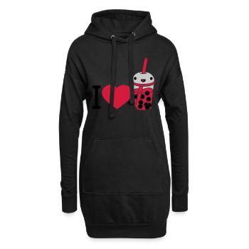 J’adore le thé à bulles - Sweat-shirt à capuche long Femme - noir - Devant