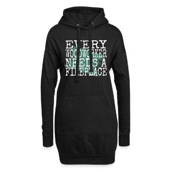 cutter charpentier drôle tshirts drôle citation - Sweat-shirt à capuche long Femme - noir - Devant