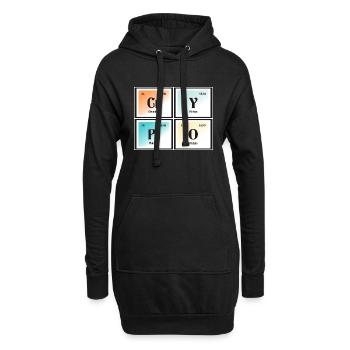 Crypto - Periodensystem der Elemente - Hoodie-Kleid - Schwarz - Vorne