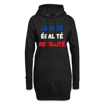 Liberté égalité retraité - Sweat-shirt à capuche long Femme - noir - Devant