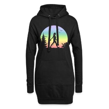 Walking - Hoodie-Kleid - Schwarz - Vorne