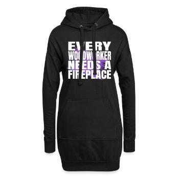 charpentier chemises bébé et tout-petit humour - Sweat-shirt à capuche long Femme - noir - Devant