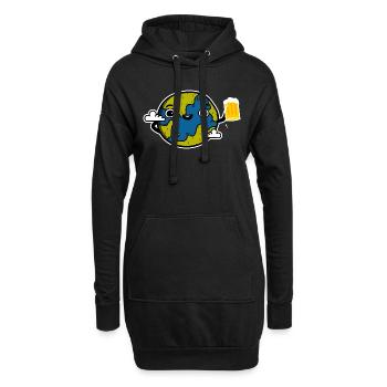 Planète Bière - Sweat-shirt à capuche long Femme - noir - Devant
