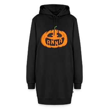 Anna Halloween Kürbis - Hoodie-Kleid - Schwarz - Vorne - AI Model Female 172 light (172cm)