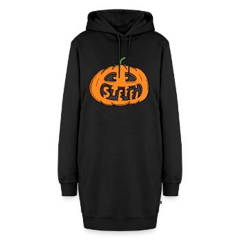 Steffi Halloween Kürbis - Hoodie-Kleid - Schwarz - Vorne - AI Model Female 172 light (172cm)