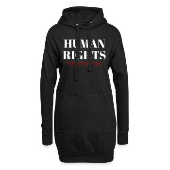 Human rights for every one - Hoodie-Kleid - Schwarz - Vorne