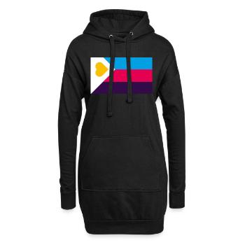 polyamouröse NEW Pride Flagge - Hoodie-Kleid - Schwarz - Vorne