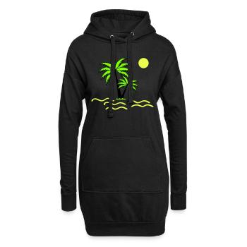 Palmiers - Sweat-shirt à capuche long Femme - noir - Devant