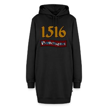 1516 Reinheitsgebot - Hoodie-Kleid - Schwarz - Vorne - AI Model Female 172 light (172cm)