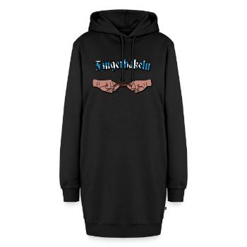 Fingehakeln - Hoodie-Kleid - Schwarz - Vorne - AI Model Female 172 light (172cm)