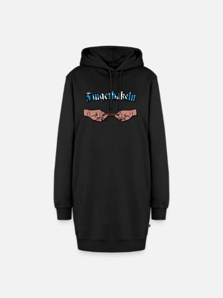 Fingehakeln - Hoodie-Kleid - Schwarz