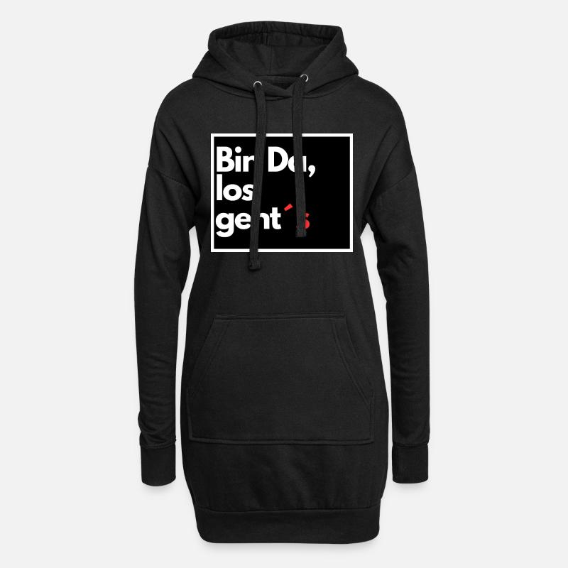 Bin Da los geht s - Hoodie-Kleid - Schwarz