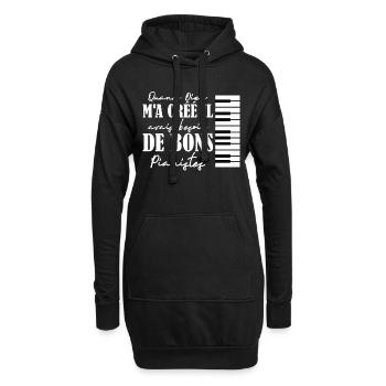 Pianiste Et Musicien Dictons Amusants Piano - Sweat-shirt à capuche long Femme - noir - Devant