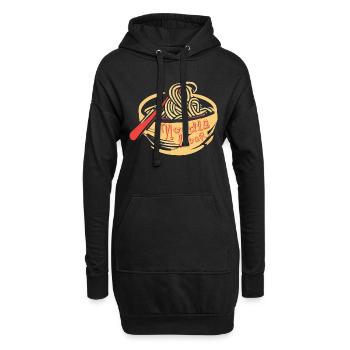 NOUILLES - Sweat-shirt à capuche long Femme - noir - Devant