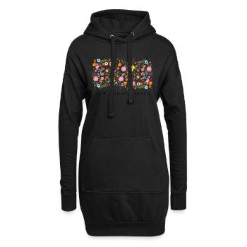 Positive Gedanken wachsen lassen - Hoodie-Kleid - Schwarz - Vorne