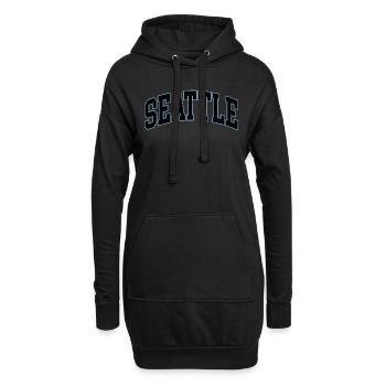 Seattle - Hoodie-Kleid - Schwarz - Vorne