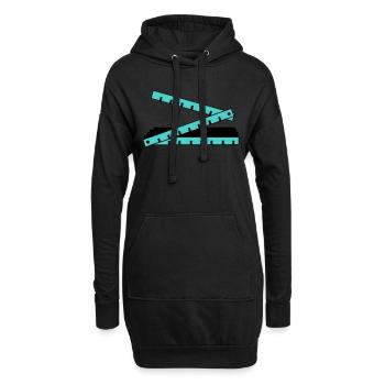mètre pliant - Sweat-shirt à capuche long Femme - noir - Devant