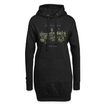 Jerusalem Tel Aviv Israel IDF Jewish Judah - Hoodie-Kleid - Schwarz - Vorne