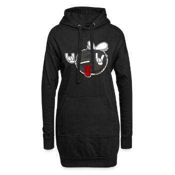 Rock'n'Roll Grummelhummel lustiges Cartoon Tier - Hoodie-Kleid - Schwarz - Vorne
