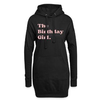 The Birthday girl rose - Sweat-shirt à capuche long Femme - noir - Devant