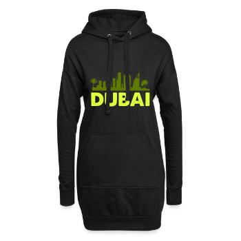dubai skyline 02 - Hoodie-Kleid - Schwarz - Vorne