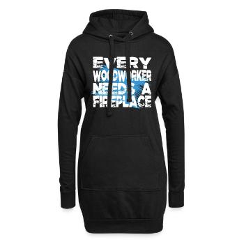 Apprenti haches marteau-piqueur Aaron charpentier T-shirts - Sweat-shirt à capuche long Femme - noir - Devant