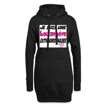 Une boulangère EXTRAORDINAIRE - Sweat-shirt à capuche long Femme - noir - Devant