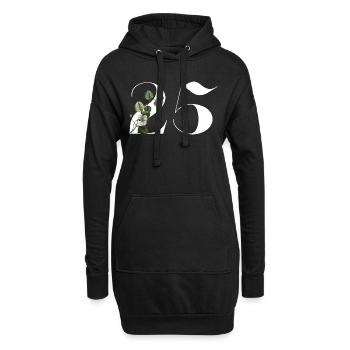 Nummer 25 Blumengrün -25. Blumengeburtstag - Hoodie-Kleid - Schwarz - Vorne