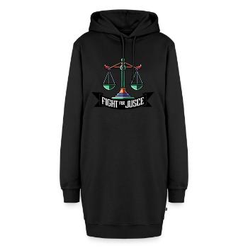 KAMPF FÜR GERECHTIGKEIT - Hoodie-Kleid - Schwarz - Vorne - AI Model Female 172 light (172cm)