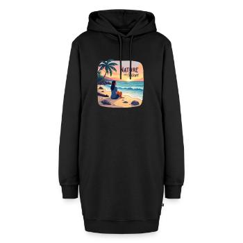 La nature est ma thérapie - Vacances à la mer - Sweat-shirt à capuche long Femme - noir - Devant