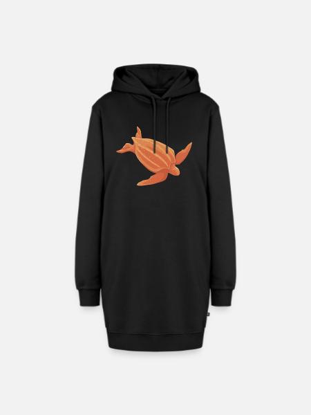 Turtle - Hoodie-Kleid - Schwarz