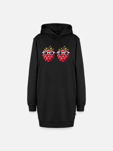 Himbeere Comic - Hoodie-Kleid - Schwarz