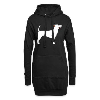 Cher chien tire la langue joyeusement - Sweat-shirt à capuche long Femme - noir - Devant