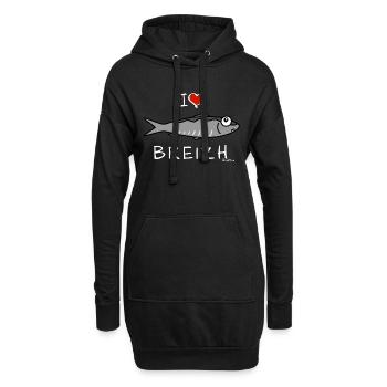 Fête de la Sardine I love Breizh, WT - Sweat-shirt à capuche long Femme - noir - Devant