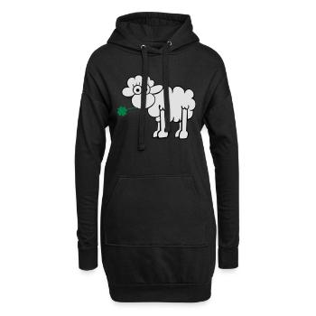 Les moutons avec du trèfle - Sweat-shirt à capuche long Femme - noir - Devant