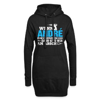 ANDRÉ - kann es reparieren - Hoodie-Kleid - Schwarz - Vorne