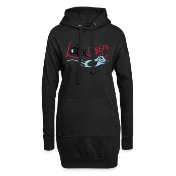 Lotterleben Zwo - Hoodie-Kleid - Schwarz - Vorne