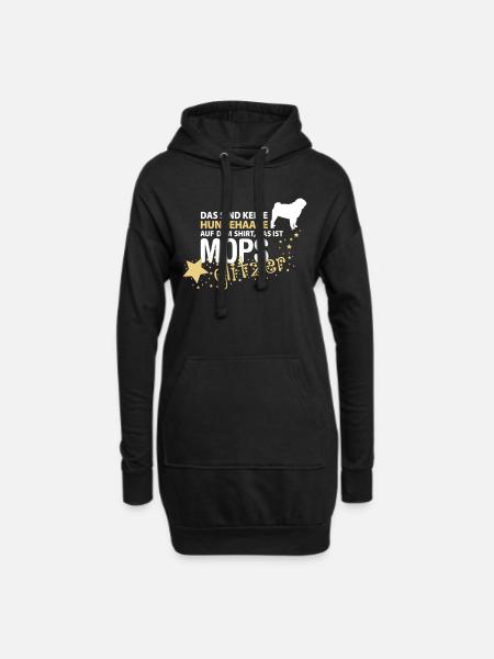Mops Glitzer - Hoodie-Kleid - Schwarz