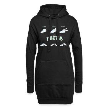 Pierre, Feuille, Ciseau - Sweat-shirt à capuche long Femme - noir - Devant