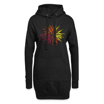 feu artifice - Sweat-shirt à capuche long Femme - noir - Devant