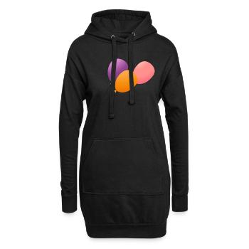 ballons - Sweat-shirt à capuche long Femme - noir - Devant