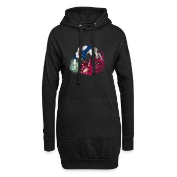 Die Jagd nach Wunderland - Hoodie-Kleid - Schwarz - Vorne