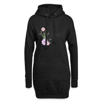 Blumenkranz - Hoodie-Kleid - Schwarz - Vorne