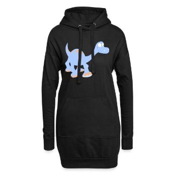 Dinosaurier! - Hoodie-Kleid - Schwarz - Vorne