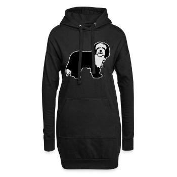 Bearded Collie - Hoodie-Kleid - Schwarz - Vorne