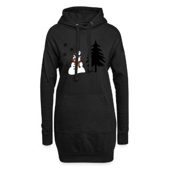 schneemann - Hoodie-Kleid - Schwarz - Vorne